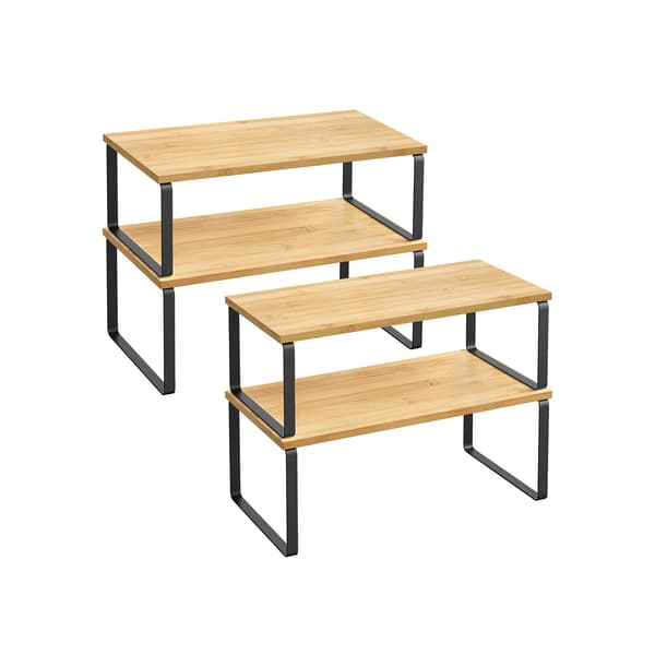 Kryddställ - set om 4 - stapelbart - bläcksvart-naturbeige