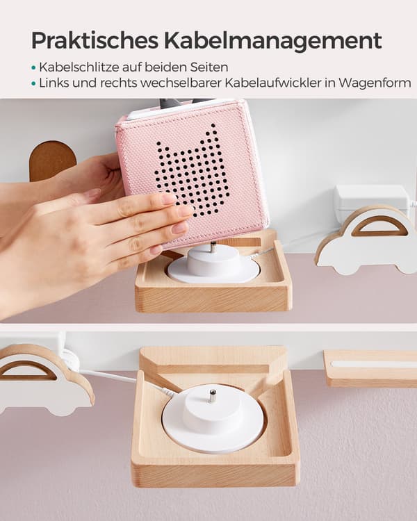 Toniebox hylde - nem montering - skyhvid