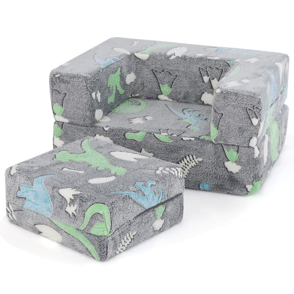 Modulär - barnsoffa glöd i mörkret leksoffa modulsoffa - 71 x 53 x 34,5 cm - Grå