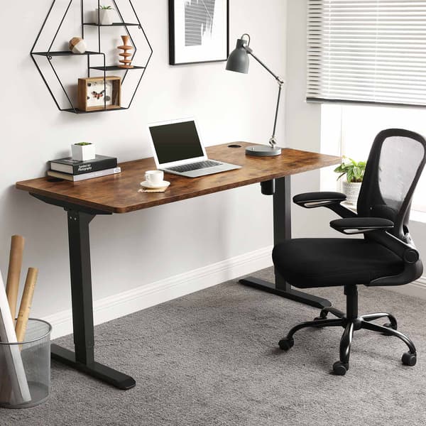 Sit-stand skrivebordsstel - Elektrisk justerbart - Stål - Sort