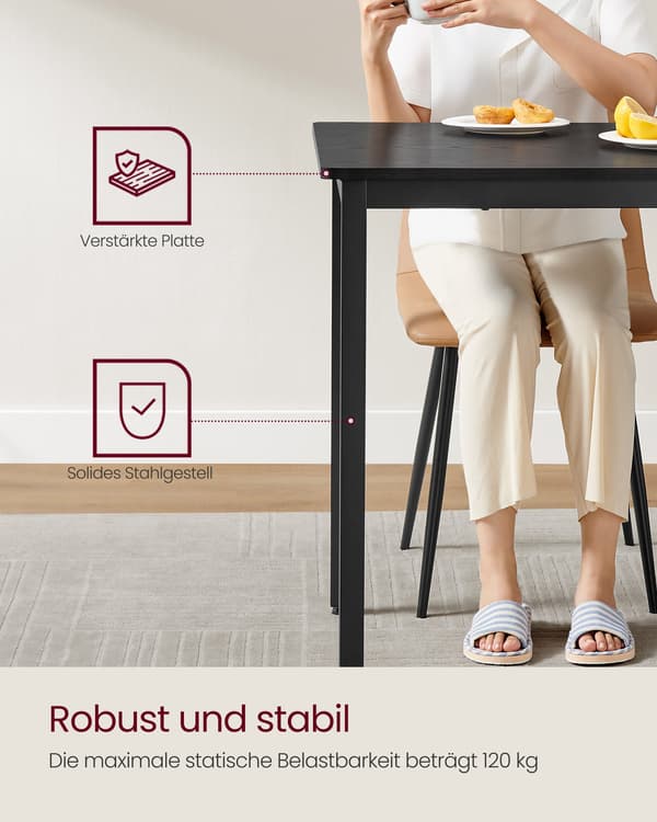 Spisebord - Kompakt og robust - Sort-mat sort
