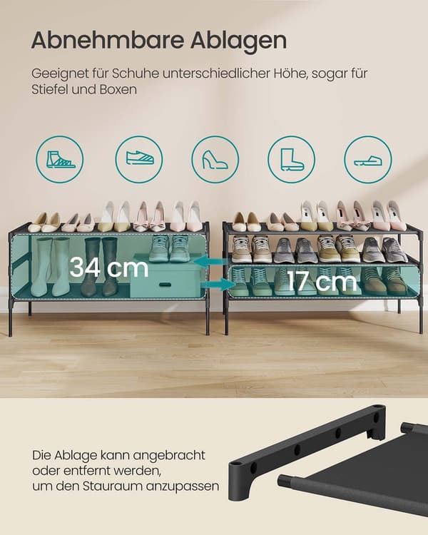 Pladsbesparende skoreol - Flere niveauer - Hall & entré