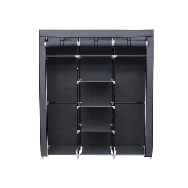Stofgarderobe - foldbar og praktisk - grå