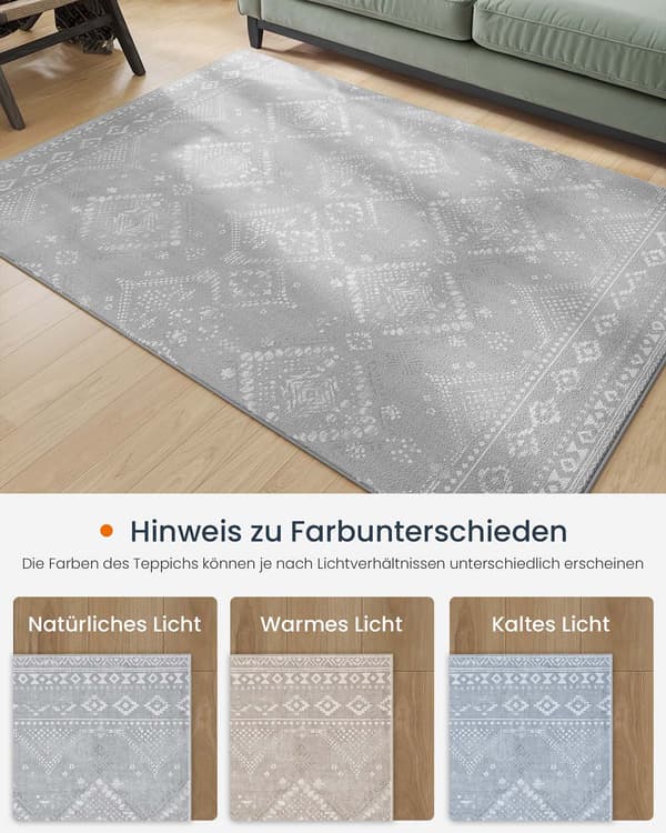 Fluffy Boho tæppe 160 x 230 cm duegrå