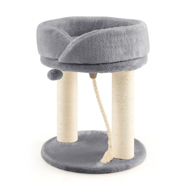 Cat - Tree Scratching Post med mjuk sits Sisal Tower för Cats - Grå