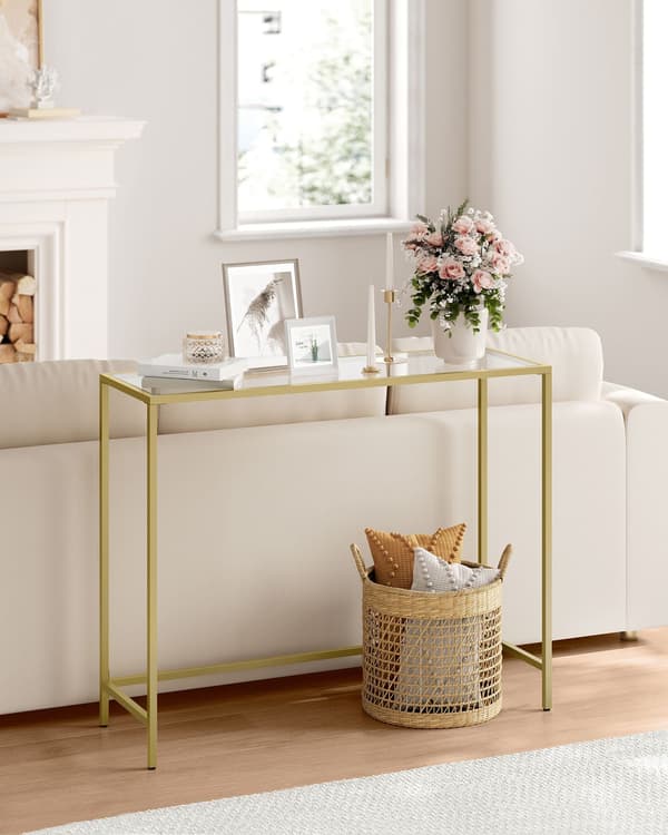 Konsolbord - moderne design - lys guld transparent