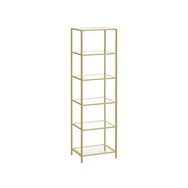 Vitrineskab - Luksusdesign - Stålstel - Guld
