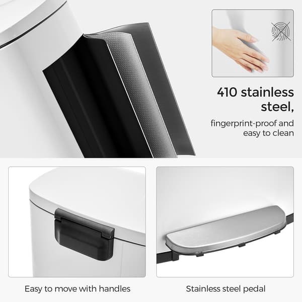 Pedalspand - Soft close - 50 L - Hvid