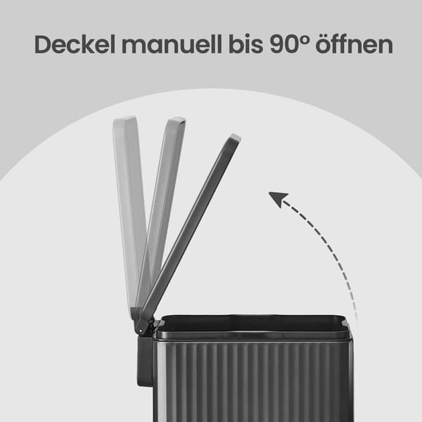 Pedalspand - 50 liter - softclose-låg - Stål - Sort