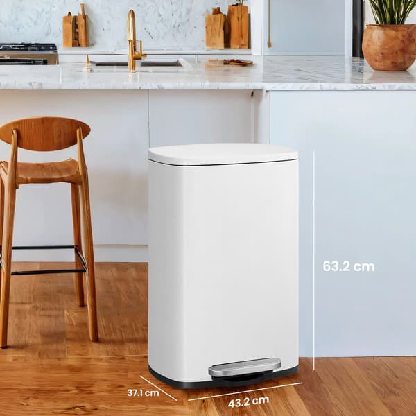 Papperskorg - Modern design - 50 liter - Vit