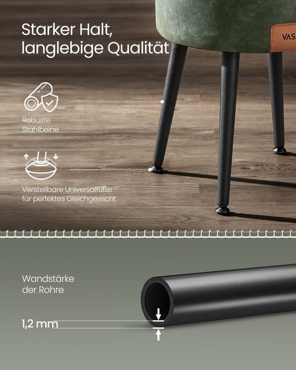 Rund skammel - elastisk og stilfuld - skovgrøn