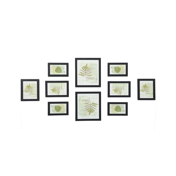 Fotoramset med 10 - modern design - svart