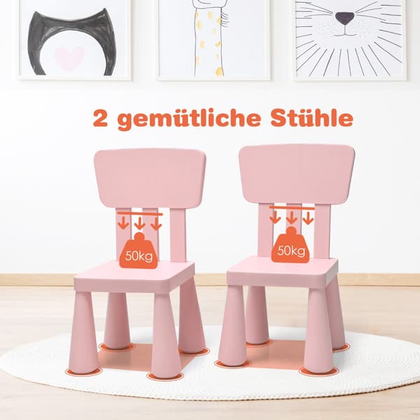 Barnbord - och stolar st Barnsittgrupp Barnmöbelset - 2 3 - Rosa
