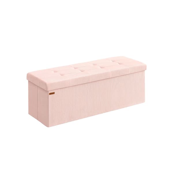 Opbevaringsbænk - foldbart design - pastelrosa