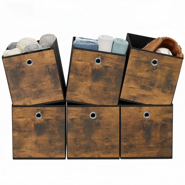 Förvaringskuber - set om 6 - organiseringsboxar - non-woven tyg