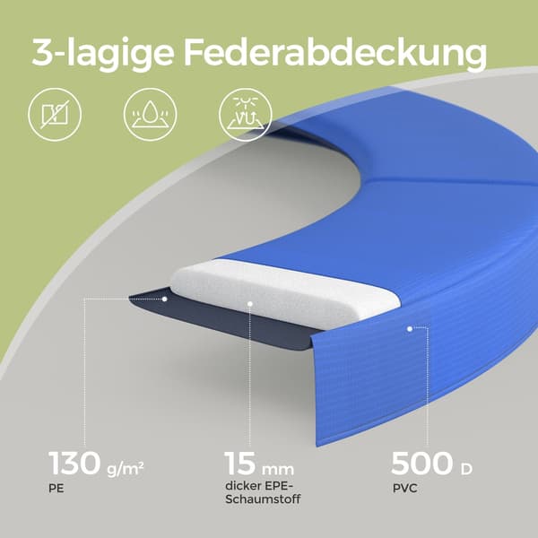 Trampolin - 427 cm - med säkerhetsnät - trädgårdstrampolin