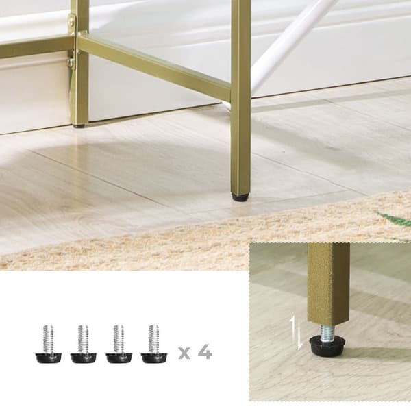 Konsolbord - Elegant design - Glasplader - Guldfarvet