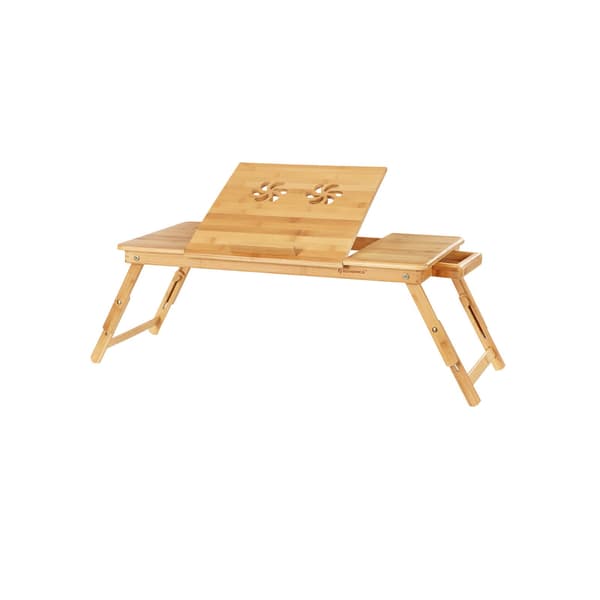 Laptopbord - justerbart och hopfällbart - bambu - naturfärgad