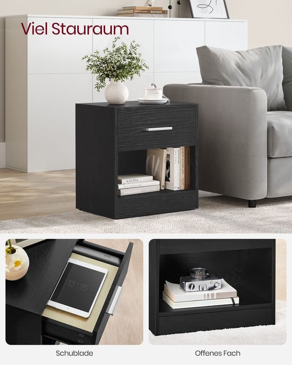 Natbordsæt med 2 - klassisk design - sort