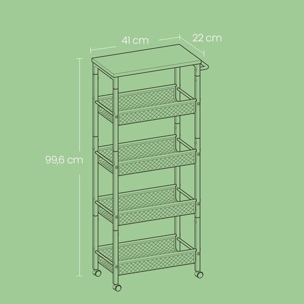 Vogn - 5 niveauer - Hvid eg