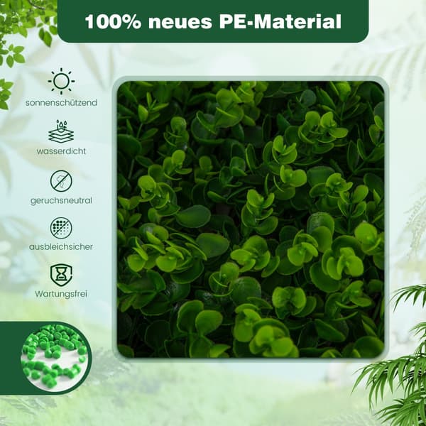Artificiell - murgröna trädgård Privacy Screen växt vägg häckar med eukalyptus - Grön