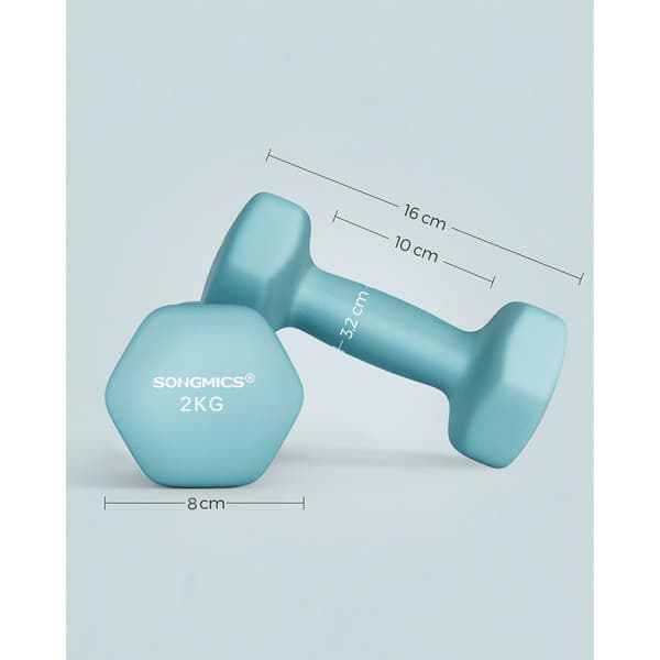 Hantelset - Ergonomiskt grepp - Ljusblå