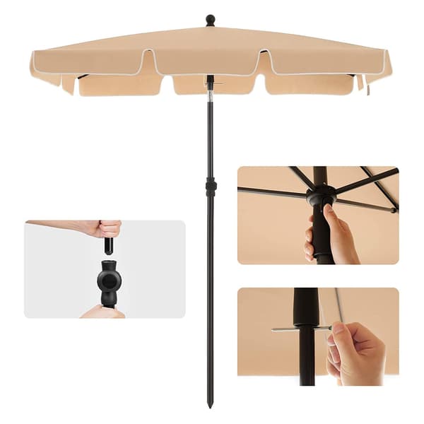 Rektangulær balkonparasol - vipbar - taupe