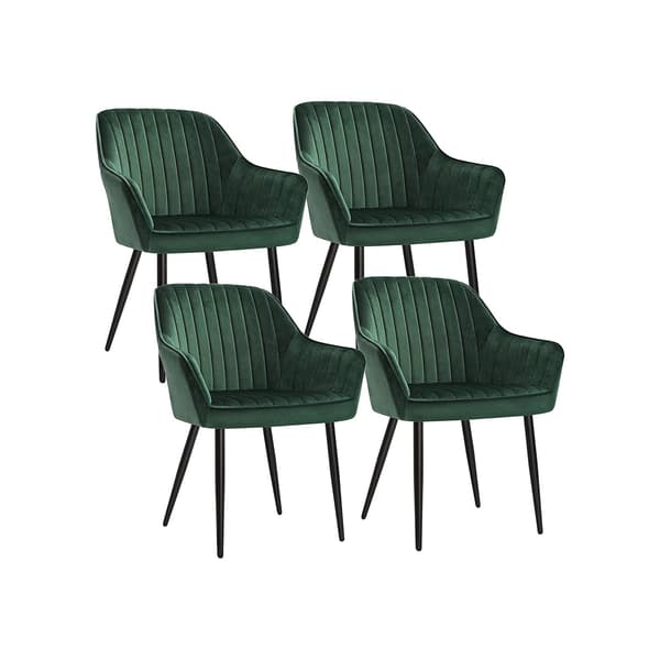 Klädd stol - Ergonomisk design - Samt - Grön