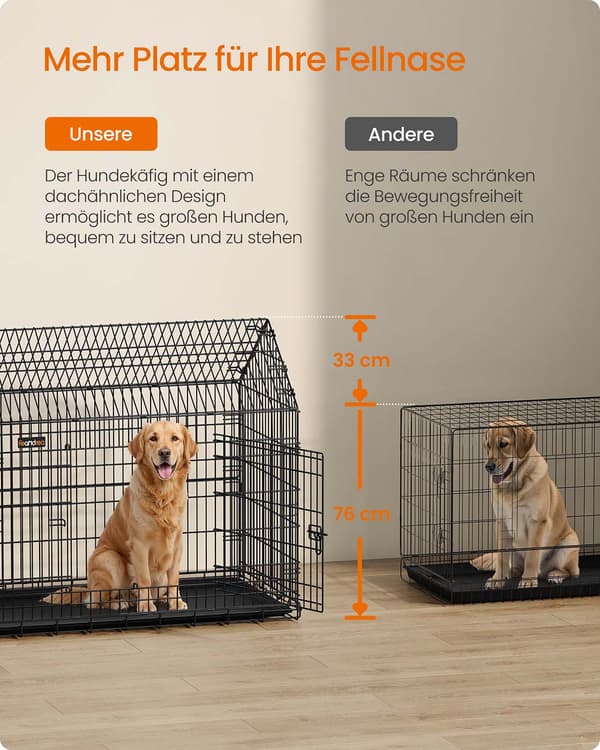 Hundebur - Sammenklappeligt - Dobbeltdør - Til store hunde