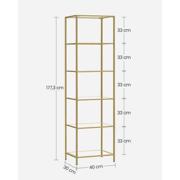 Vitrineskab - Luksusdesign - Stålstel - Guld