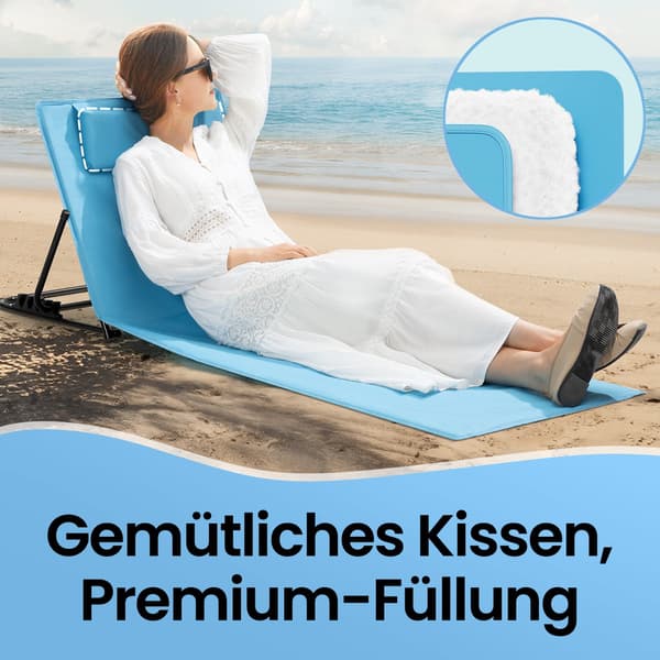 Strandstol - Sammenklappelig og let - Himmelblå
