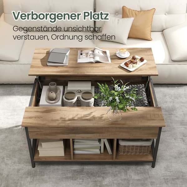 Soffbord - Höjdjusterbart - Kamelbrun-svart