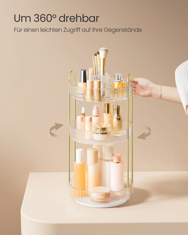 Makeup-organisator - 3 niveauer - gennemsigtig