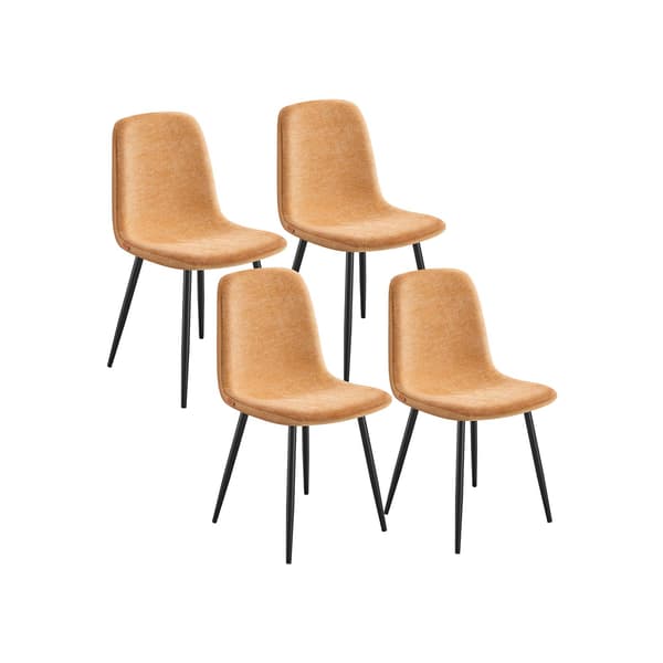 Matstolsset om 4 - Chenilletyg - Karamellbrunt