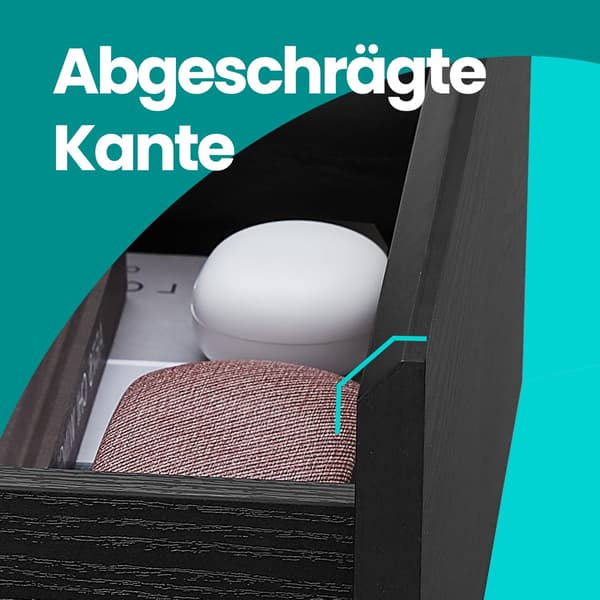Sidebord - 3 skuffer - moderne - ibenholt sort