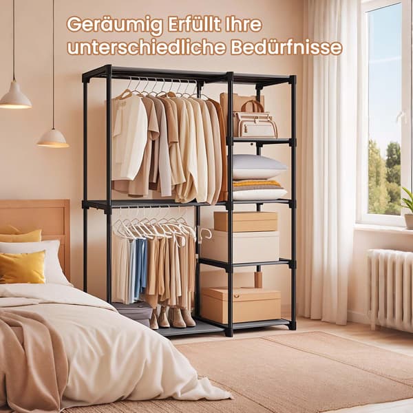 Åben garderobe - Pladsbesparende design - Grå