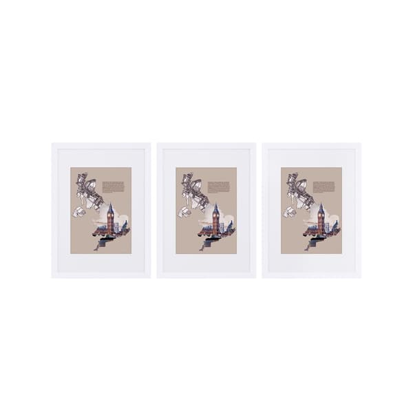 Fotoramset - set om 3 - stor storlek - vit