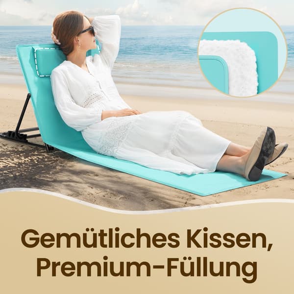 Set med 2 strandstolar - Hopfällbara och lätta - Havsblå