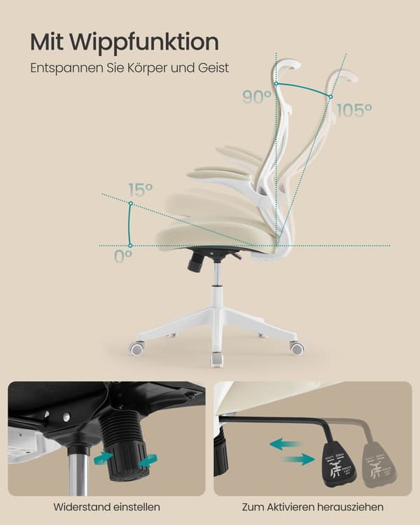 Bureaustoel – Ergonomisch Design – Cappuccino Beige