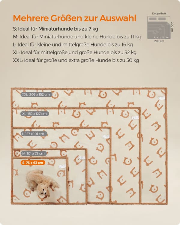 Hundfilt - vattentät - Sherpa - beige