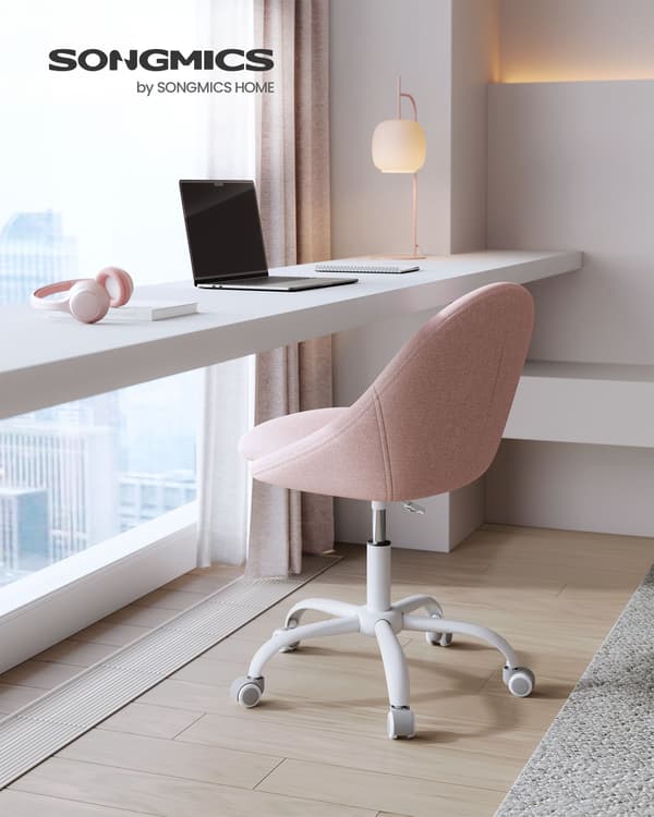Hjemmekontorstol - højdejusterbar - pink