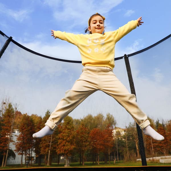 Trampolin - Med sikkerhedsnet - Ø 305 cm - Sort/Orange