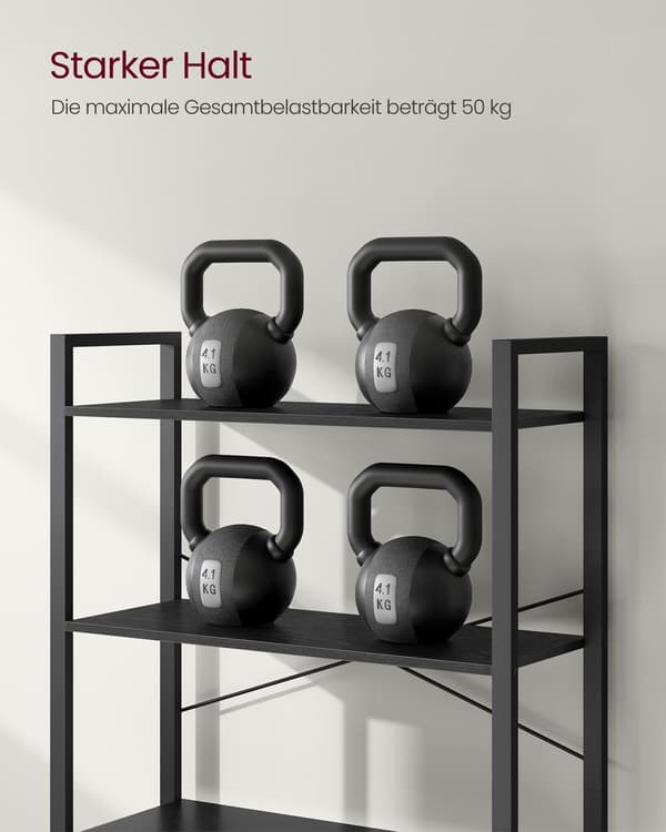 Bogreol - 6 niveauer - industrielt design - sort