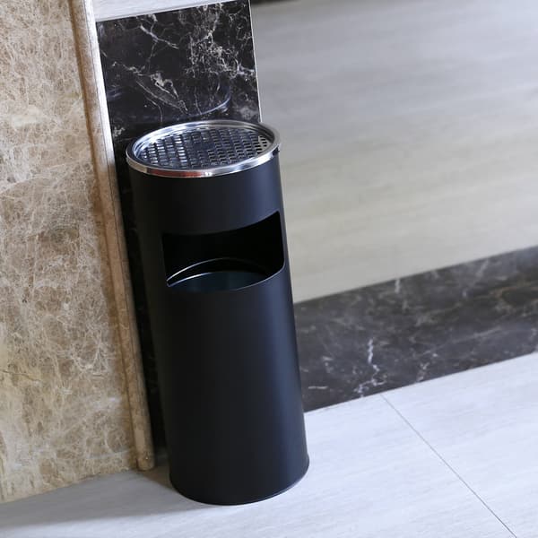 Stående askkopp - modern design - svart