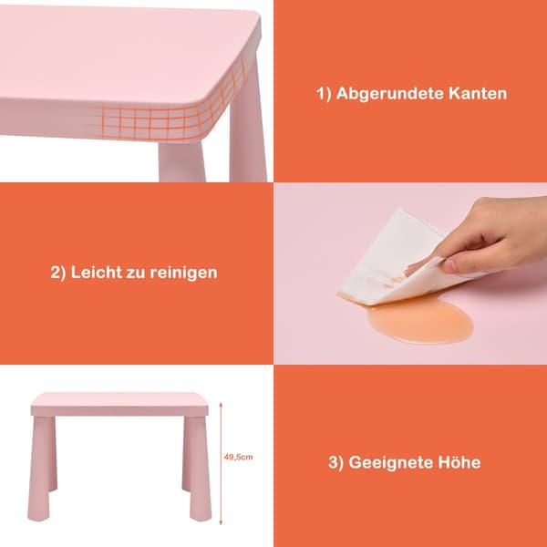 Barnbord - och stolar st Barnsittgrupp Barnmöbelset - 2 3 - Rosa