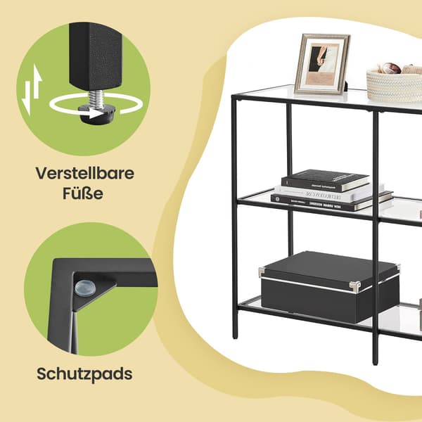 Konsolbord - 3 nivåer - Svart