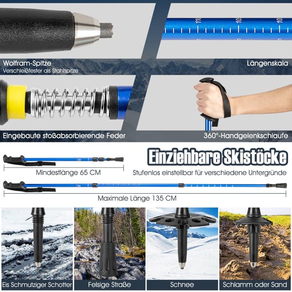 i - snöskor set med dubbel spännsystem - 4 1 53 cm - Marinblå