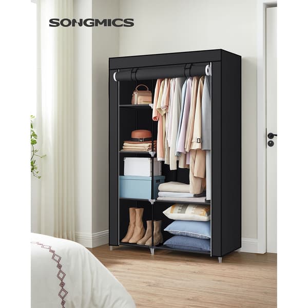 Garderobe - Sammenklappelig med 6 rum - Sort