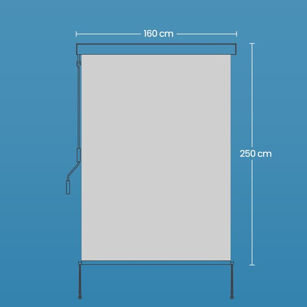 Utdragbar vertikal markis - solskydd set om 2 - beige
