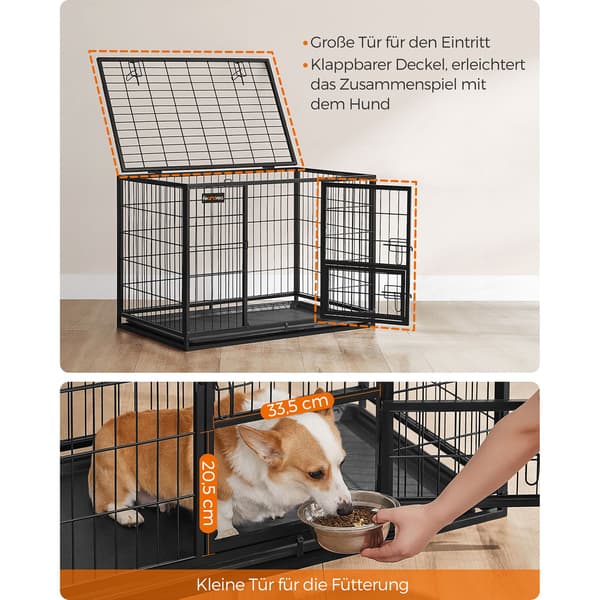 Hundbur - robust och transportabel - svart